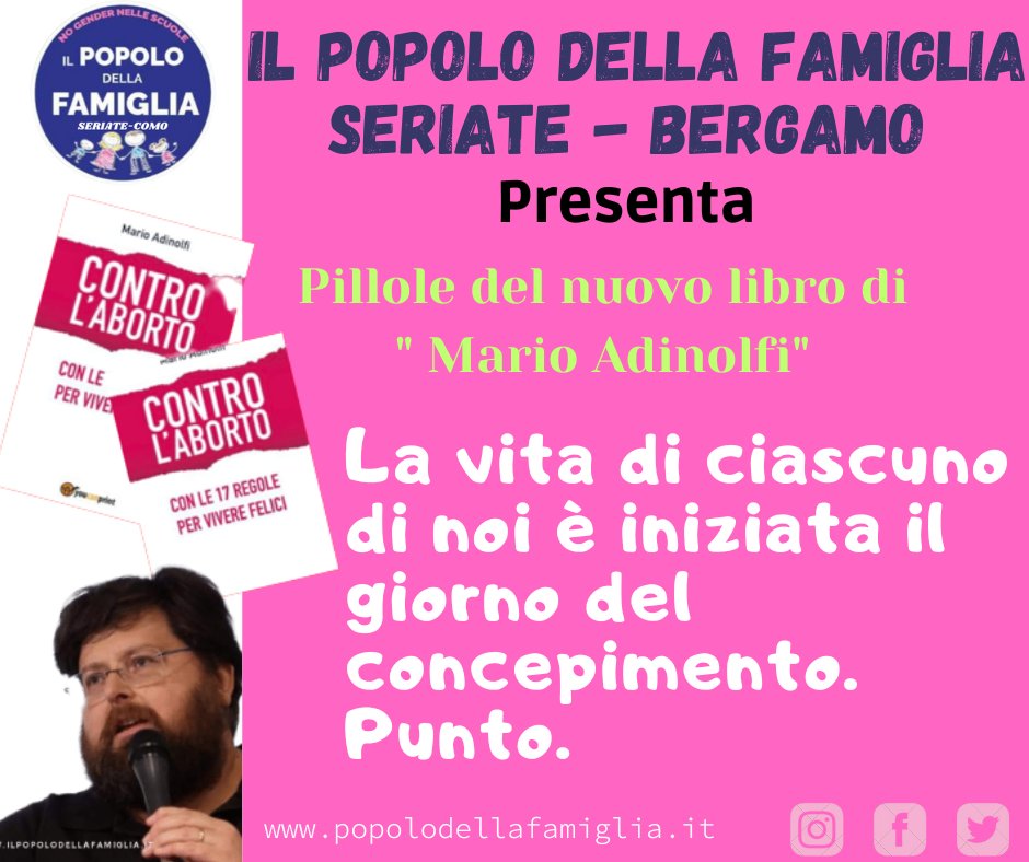Pillole del nuovo libro di Mario Adinolfi
" Contro l' aborto"