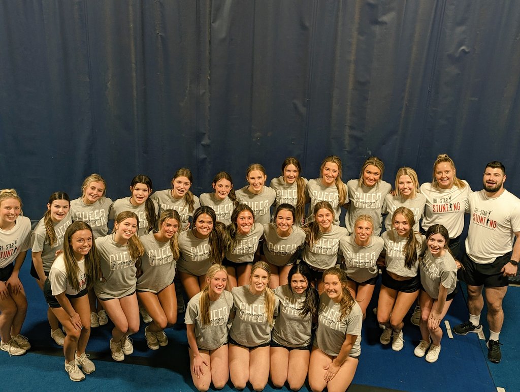 We LOVED working with JT and his team from Tri-Star Stunting! Summer practice begins today and we cannot wait. 💙⚓📣
