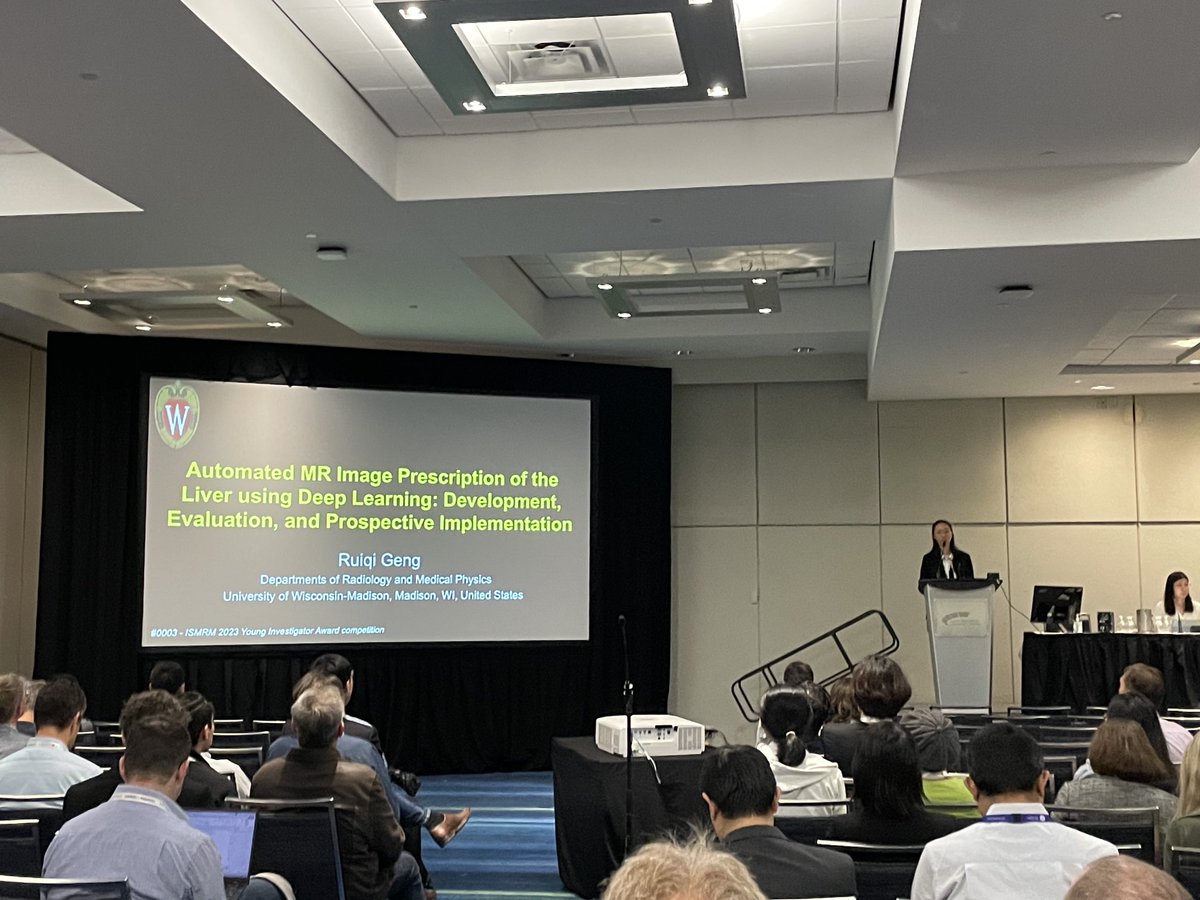 Scott Reeder (@scottreedermd) on Twitter photo Ruiqi Geng from <a href="/UWiscRadiology/">UW Radiology</a> presenting at the #yia Young Investigator Award session @ismrm #ismrm2023. Go Ruiqi! Ruiqi Geng from <a href="/UWiscRadiology/">UW Radiology</a> presenting at the #yia Young Investigator Award session @ismrm #ismrm2023. Go Ruiqi!