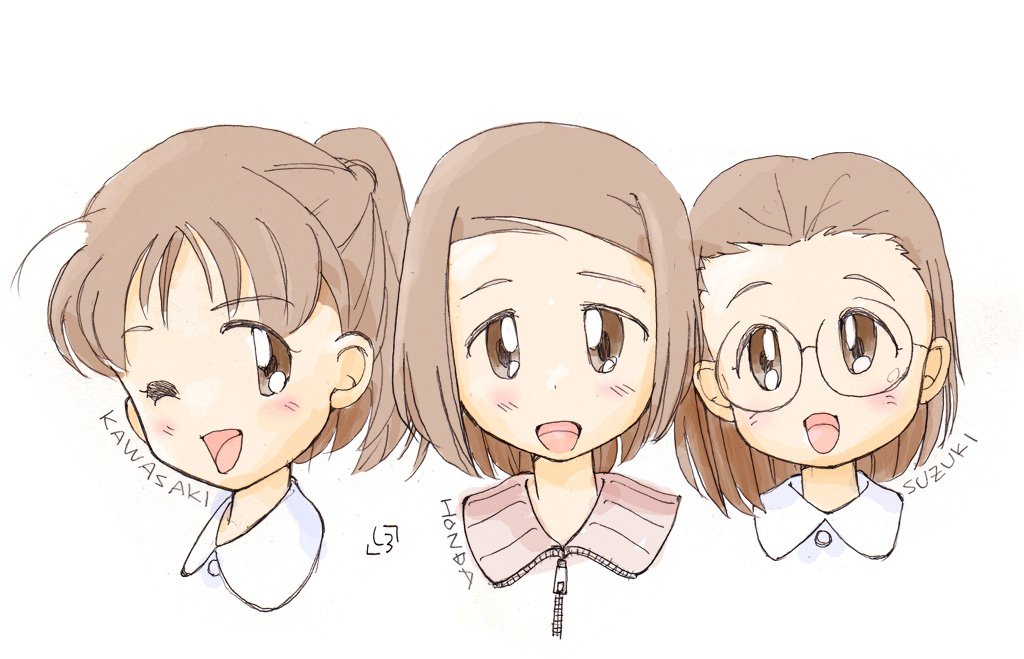 「#見た人もなにか無言で3人組をあげる」|し ろ（ 築 ５ ６ 年 ・ 心 不 全 療 養 中 ）のイラスト
