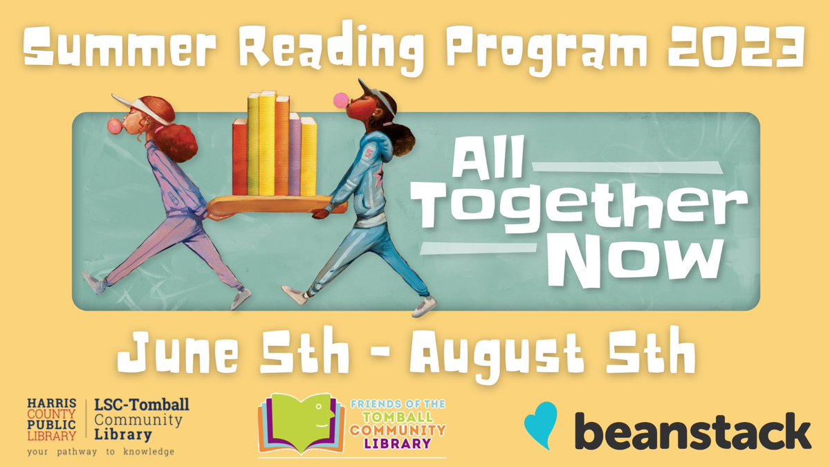 tomballlibrary's tweet image. HCPL’s Summer Reading Program is OFFICIALLY HERE! 🎉 Join us 6/5 - 8/5 to log your reading minutes on Beanstack and earn free prizes!

Sign up for Beanstack: bit.ly/42HKL2N  

Upcoming SRP programs: bit.ly/3MvcX3x

#harriscountypl #tomballlibrary #hcplsrp2023