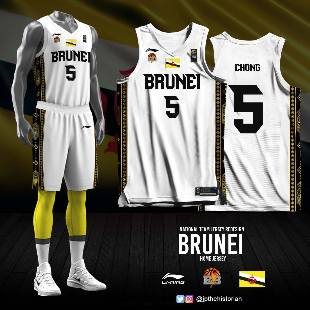 jpthehistorian's tweet image. A jersey redesign concept for the @BruneiHoops national basketball team 🇧🇳
#fanmade #designconcept #customjerseys