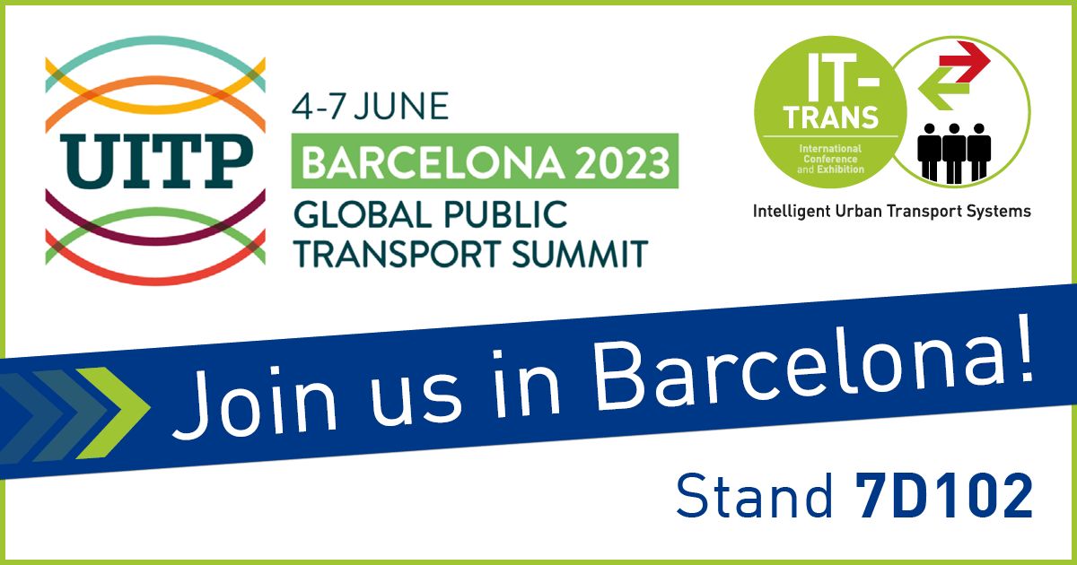 The IT-TRANS team is on site with a booth (𝟳𝗗𝟭𝟬𝟮) at the UITP Summit! Come and visit us and you may have the  chance 🍀 to win one of six tickets to the IT-TRANS conference.

#ittrans #uitpsummit
📌Stand der IT-TRANS – 7D102  📌 Stand des Karlsruhe Mobility Lab – 6D248 15