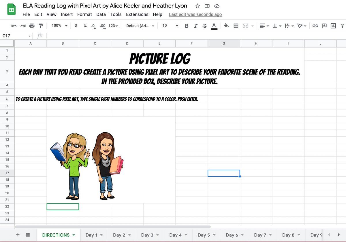 alicekeeler's tweet photo. Try this "Reading Log" alternative. Have students use the pixel art template each day to create a picture about what they read and to describe their picture. Use this to talk with students about their reading. 

https://t.co/giDR2QDGKI @LyonsLetters  #studentengagement #googleEDU https://t.co/pIr9qqxW6s