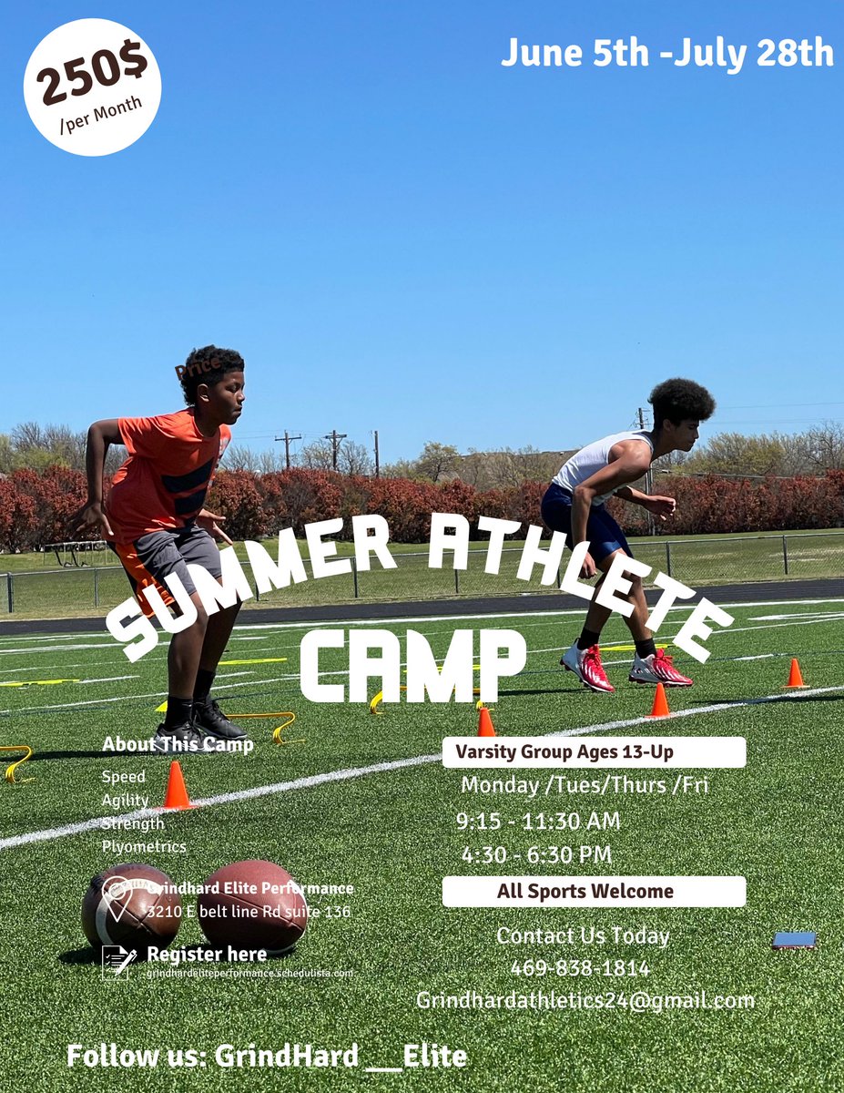 CoachMoore__'s tweet image. Come Work wit us this summer!
@EliteGrindhard Signup today with the link in the bio!