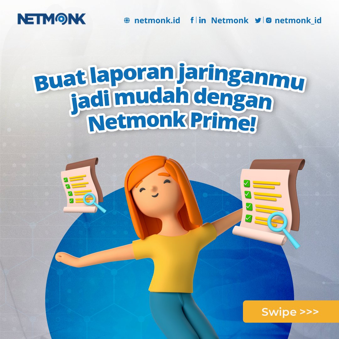 netmonk_id's tweet image. Pake Netmonk Prime kamu bisa membuat laporan jaringan tanpa ribet dan meningkatkan produktivitasmu!
Langsung aja cek ke sini netmonk.id