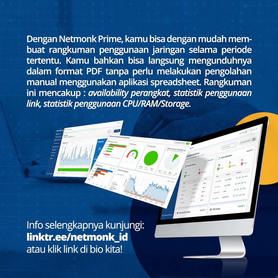 netmonk_id's tweet image. Pake Netmonk Prime kamu bisa membuat laporan jaringan tanpa ribet dan meningkatkan produktivitasmu!
Langsung aja cek ke sini netmonk.id