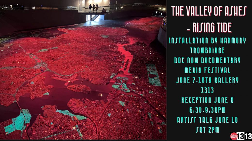 A new exhibition this week from the Doc Now Festival -an installation The Valley of Ashes - Rising Tide June 7-18 by Harmony Trowbridge. g1313.org
