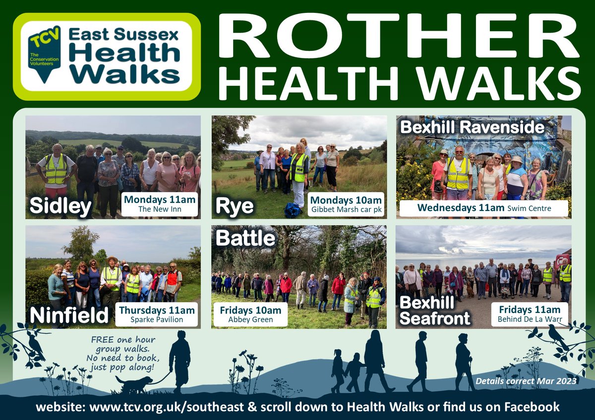 123Walks's tweet photo. Join us for FREE one hour #healthwalks in #hastings #rother #weadlen &amp; #eastbourne/#seaford/#lewes. An easy way to build up your activity levels with gentle exercise, friendly groups and trained volunteer leaders. More info: https://t.co/KDF1w3WVre https://t.co/gzGMtx2ijk