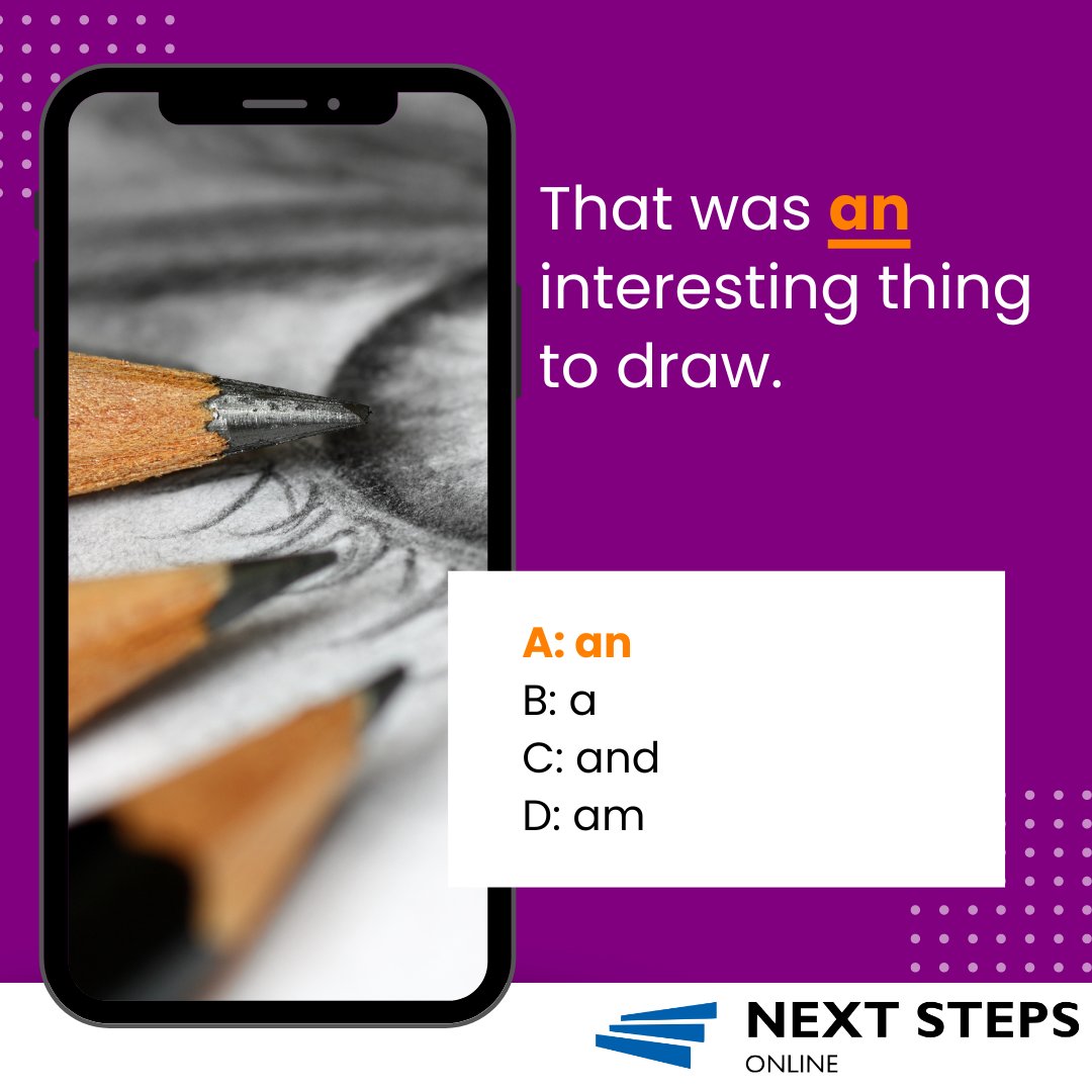 NextStepsOnline's tweet image. Answer to our last question of the week. #eslonline #eslclass #eslteacher #esl #onlineenglish
