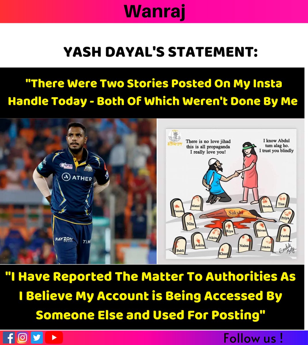 Yash Dayal Statement 
#YashDayal