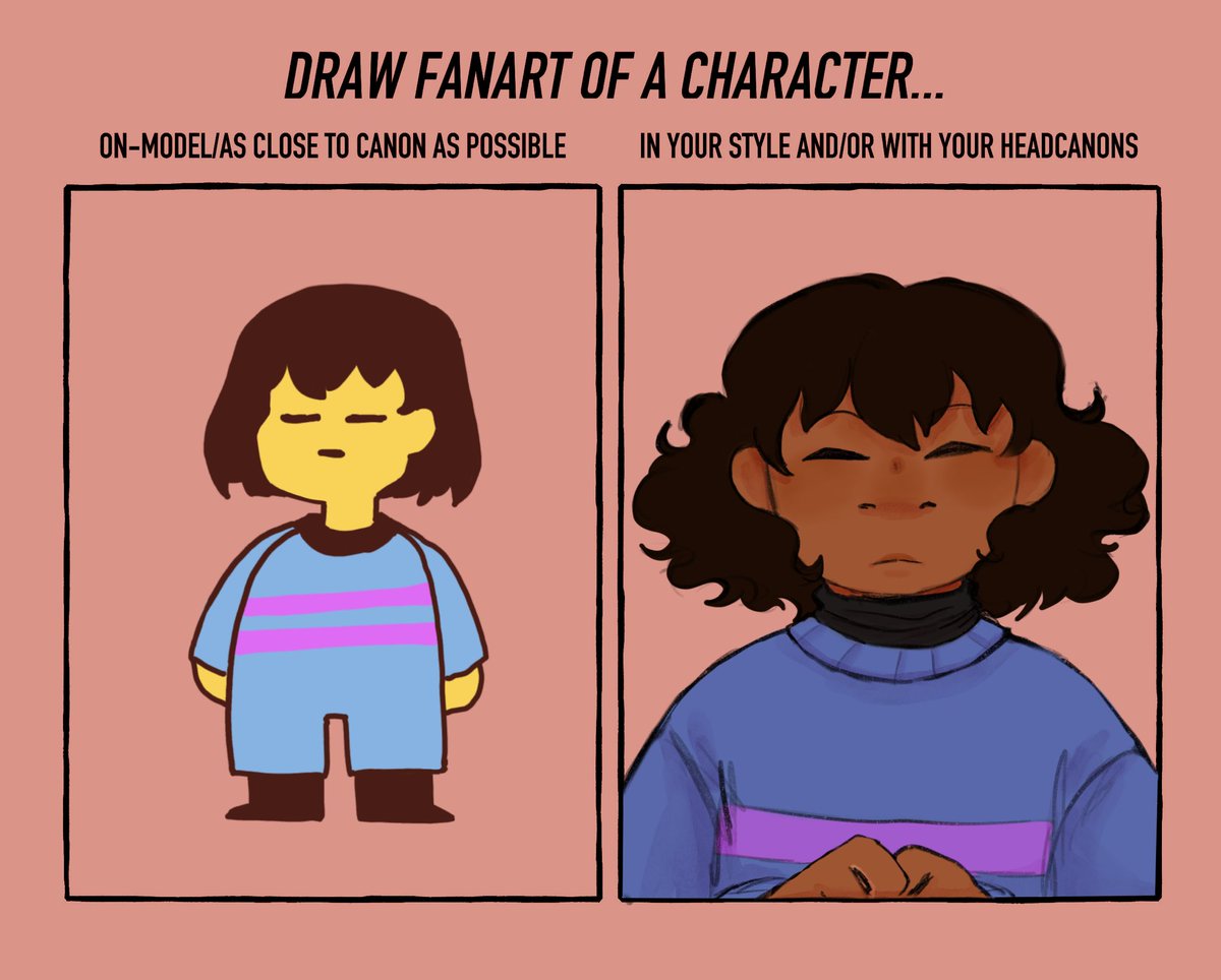 Imma do versions of this for Chara and Kris too. Frisk… my little goober. my little silly… I had to hit them with the fluffy hair beam.
#undertale