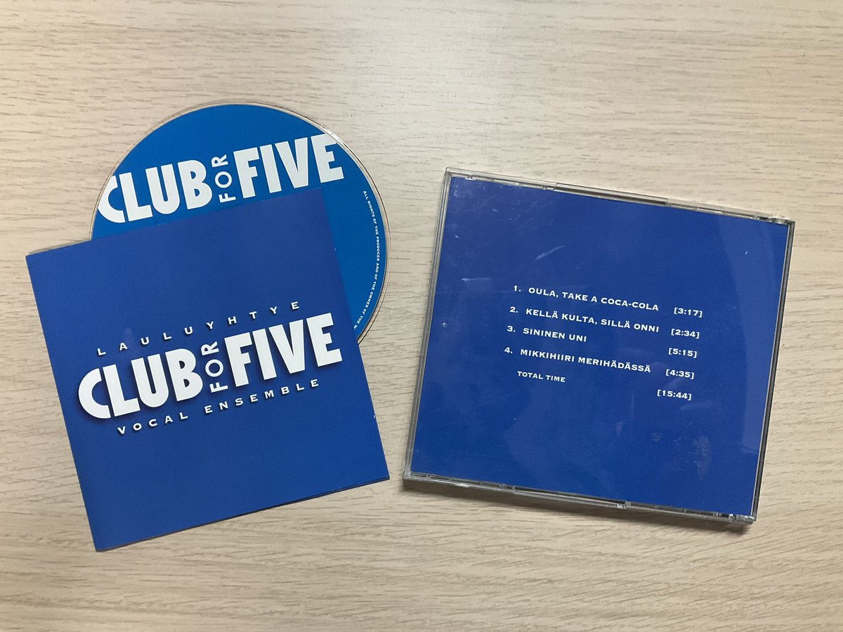 acappella_cds's tweet photo. Club For Five CD, three shots. I’ve just got them now. というわけで、世界のどこかで眠っているアカペラCD、まだまだ集めて参りますよぉ〜。#vocajourney, #clubforfive https://t.co/CDOEEyJMxj