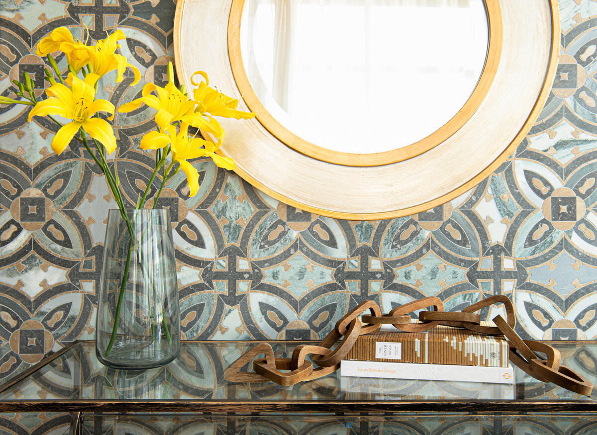 Via <a href="/BusinessOfHome/">Business of Home</a>, "New Ravenna introduces the Counterpoint collection by SoCal #designer <a href="/psschatz/">Paul Schatz</a>. The line offers 9 architectural mosaic designs composed of natural stone and Basalto Orvieto..." #MosaicMonday  businessofhome.com/articles/samue…