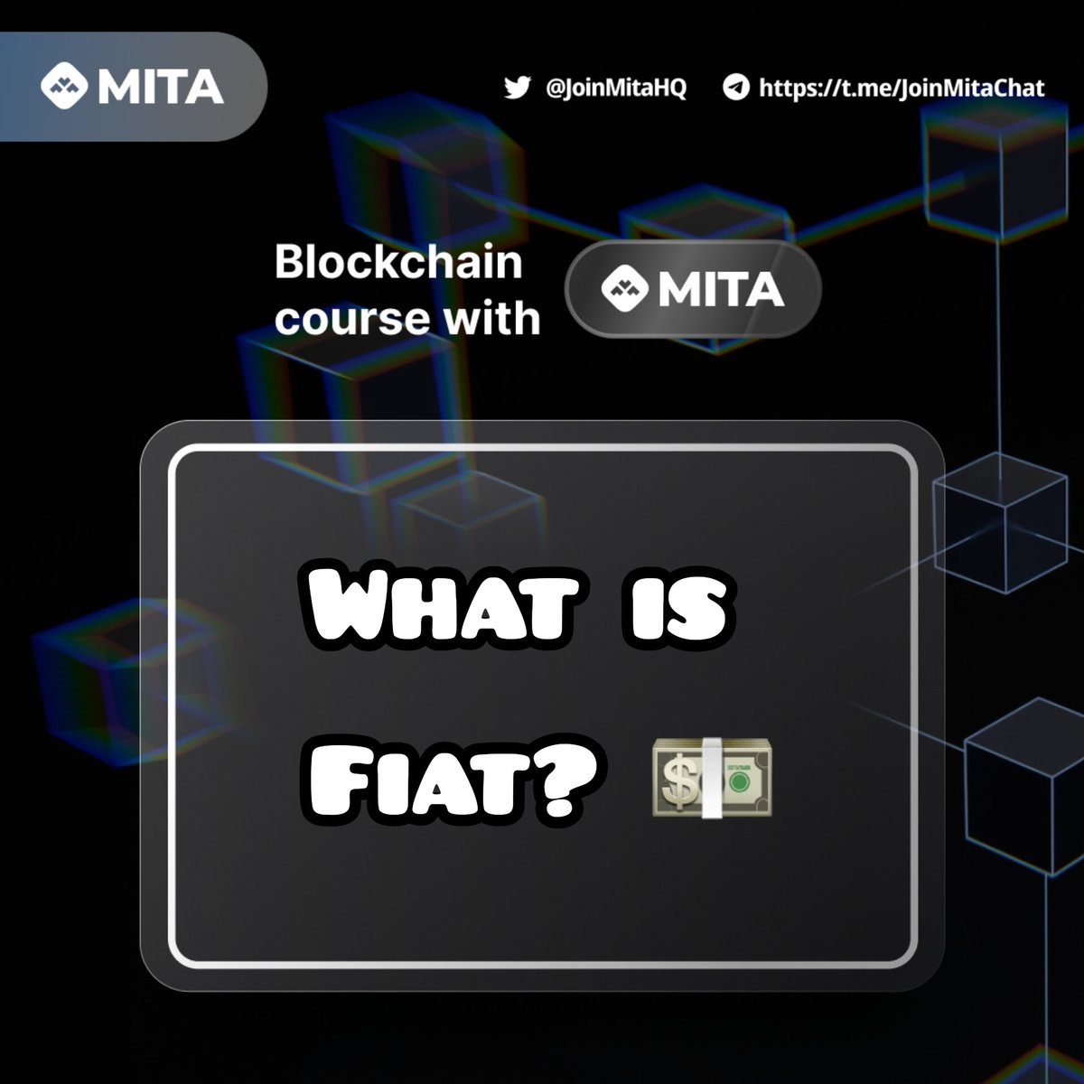 Blockchain course with MITA #Week39 📜✍

👨‍🏫What is FIAT? 💴

#Fiat money relates to all #currencies issued by governments. Examples are the American dollar (USD), the Indian rupee(INR), and the Naira (NRN).

🧵 👇