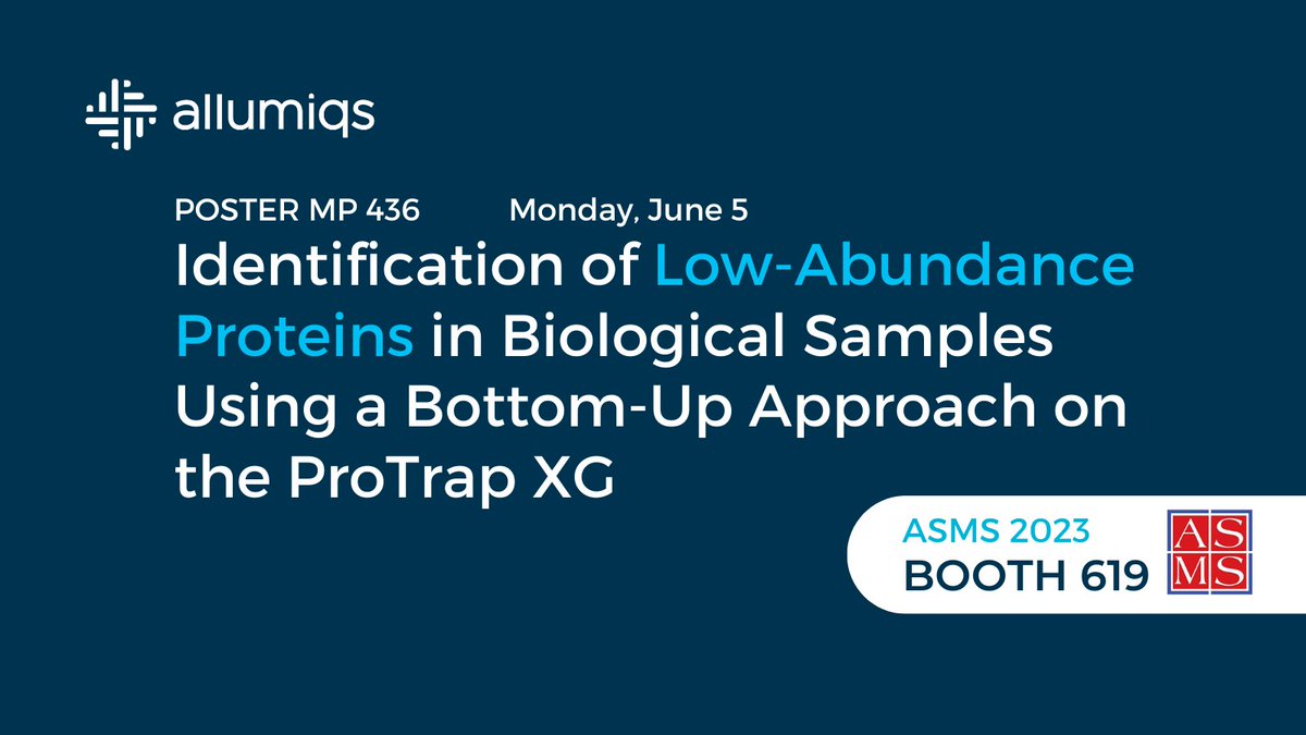 allumiqs's tweet photo. Stop by and see Sara Little, PhD presenting our first poster (MP436) at @asmsnews today.   You can see the ProTrap XG and our new HT 96-well plate at Booth 619 and chat with our team about using it in your workflows.
#asms23 #massspectrometry #proteomics https://t.co/nF2oqcjHAV