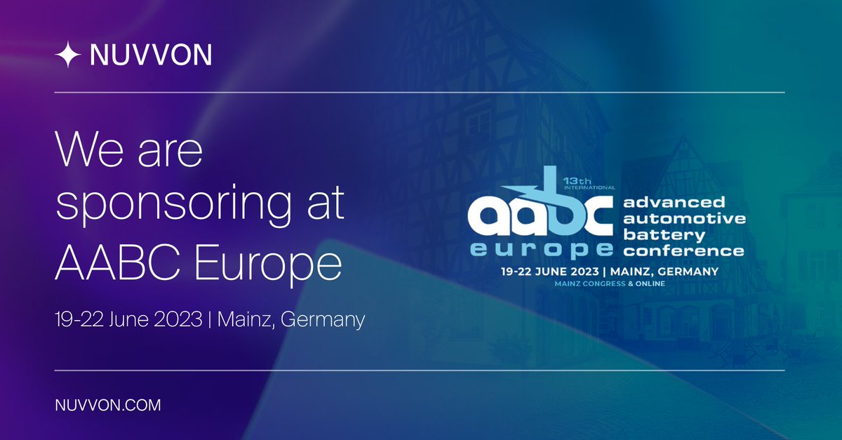 We are looking forward to being a sponsor at AABC Europe in Germany this month @AABConference 
Our team will be attending the event, so get in touch if you'd like to schedule a meeting and learn more about our solid-state battery technology.

#AABCEurope #solidstatebatteries