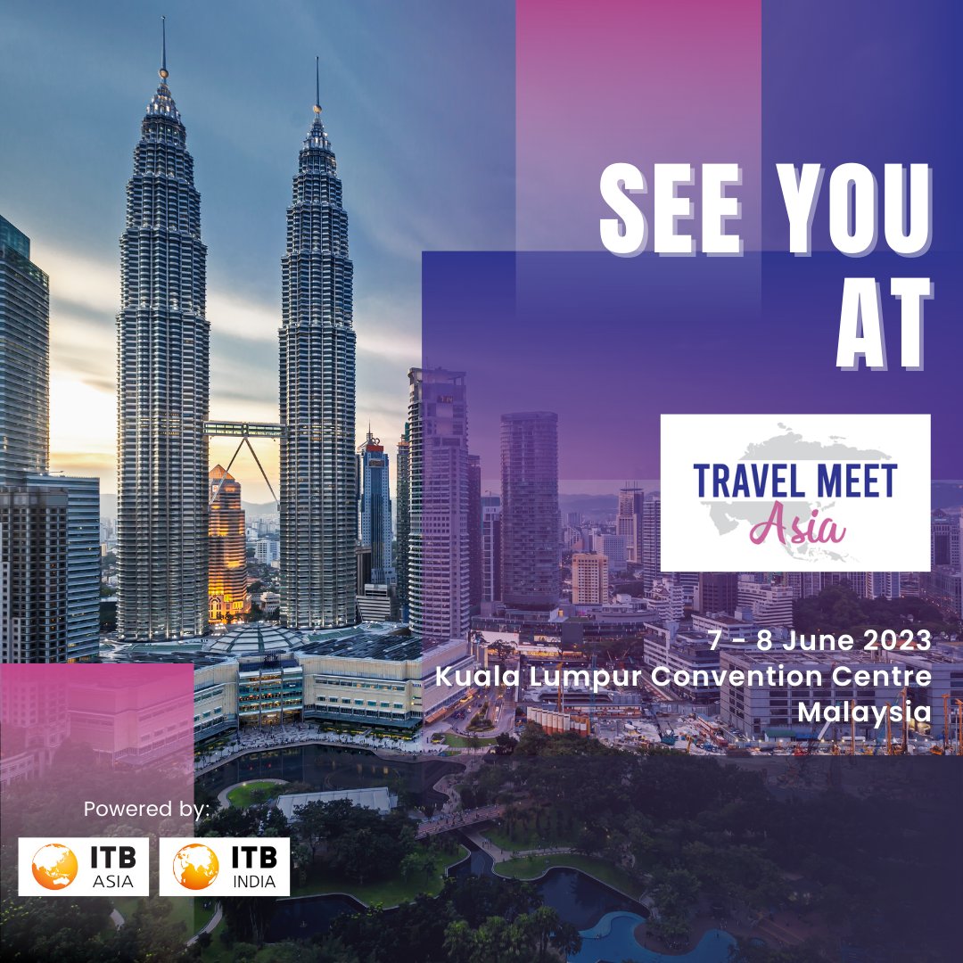 Travel Meet Asia, powered by <a href="/ITBAsia/">ITB Asia</a> and #ITBIndia, will be happening from 7 – 8 June 2023 at Kuala Lumpur Convention Centre, Malaysia. The B2B trade show is coming back as a live event for the first time since 2019. See you there this week! #ITBBerlin #TravelMeetAsia
