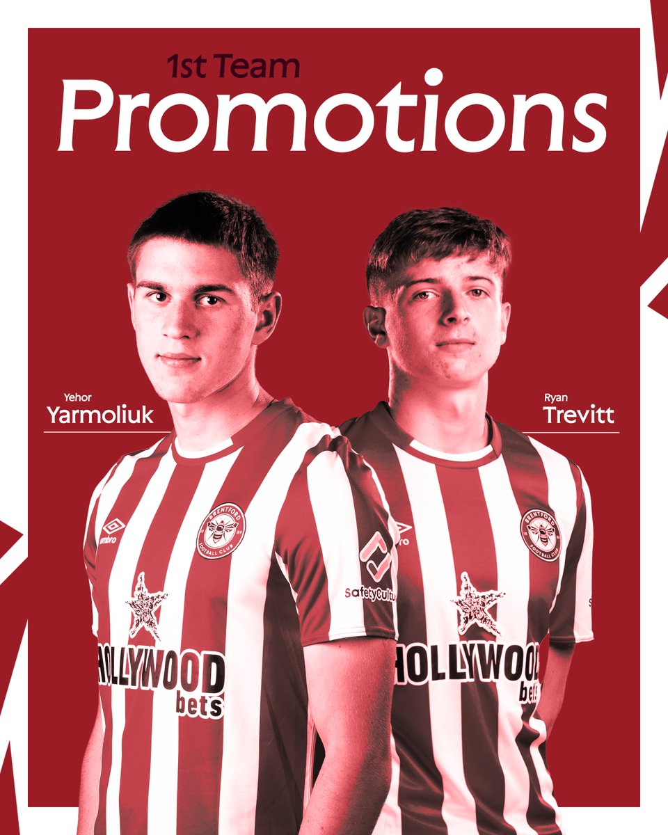 BrentfordFC's tweet photo. We’re pleased to announce first team promotions for Yehor Yarmoliuk and Ryan Trevitt! 

Great work, lads! 

More detail ➡️ https://t.co/rpAVKNABmn

#BrentfordFC https://t.co/AJEmbkWk26