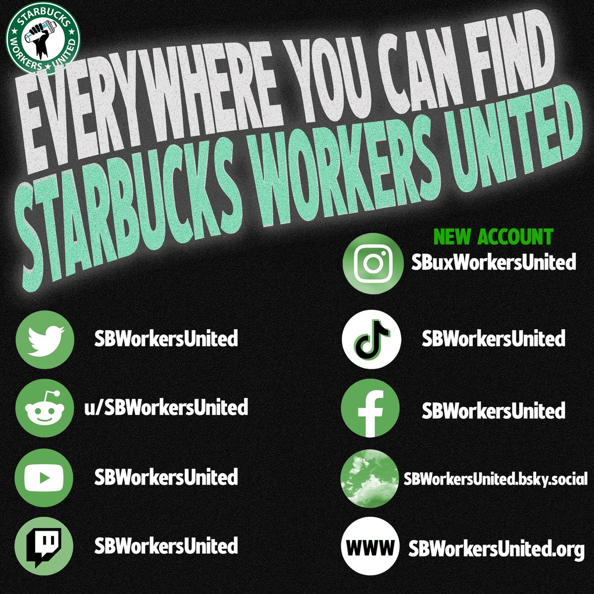 Please help us rebuild our account on Instagram until Meta fixes this issue. You can follow us @ sbuxworkersunited instagram.com/sbuxworkersuni…
