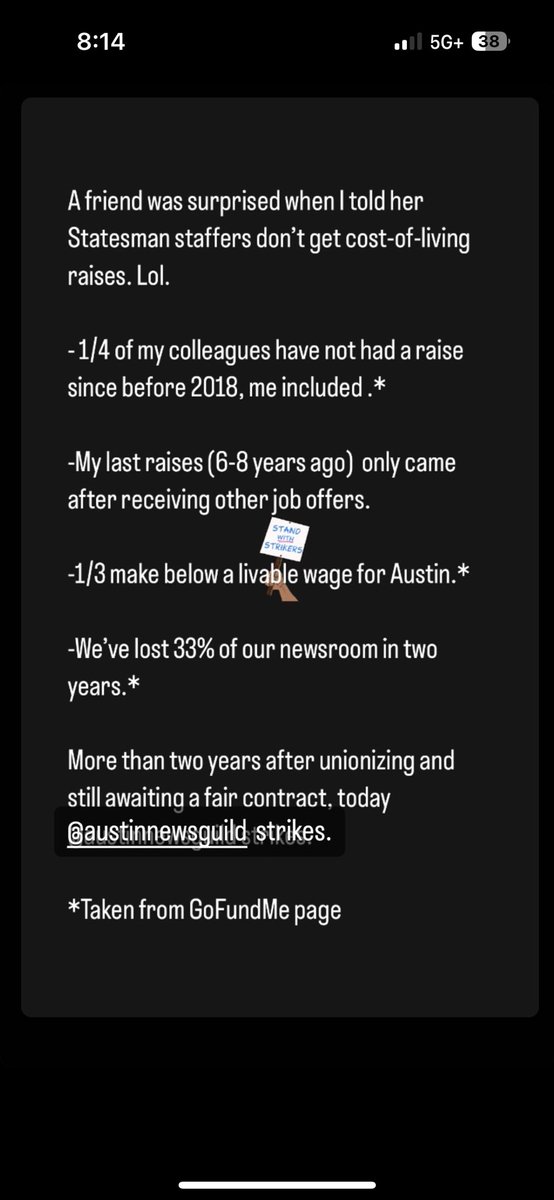 A few of the reasons <a href="/AustinNewsGuild/">Austin NewsGuild</a> is striking today: