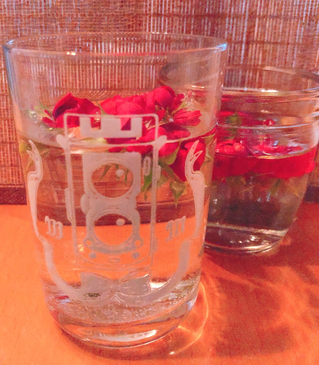 「お手入れで摘んだミニバラのつぼみ、今年もコップの中で咲いてくれて可愛いです」|八丸真幸のイラスト