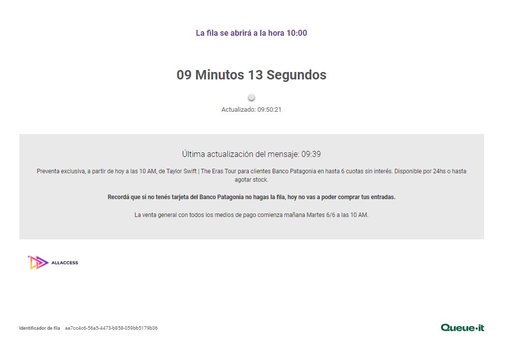 CHICAS NO ME LO VAN A CREER! HAGANLO YA, EN LA PAGINA APRETEN CTTL + W Y LES ADELANTA EN LA FILA TARDAN MENOS, ES POSTA AMIGAS, ME LAS VOY A ROBAR TODAS JAJSJSJSS #TaylorSwiftArgentina 
#taylorswifttickets 
#TaylorSwiftErasTour 
#TaylorSwift