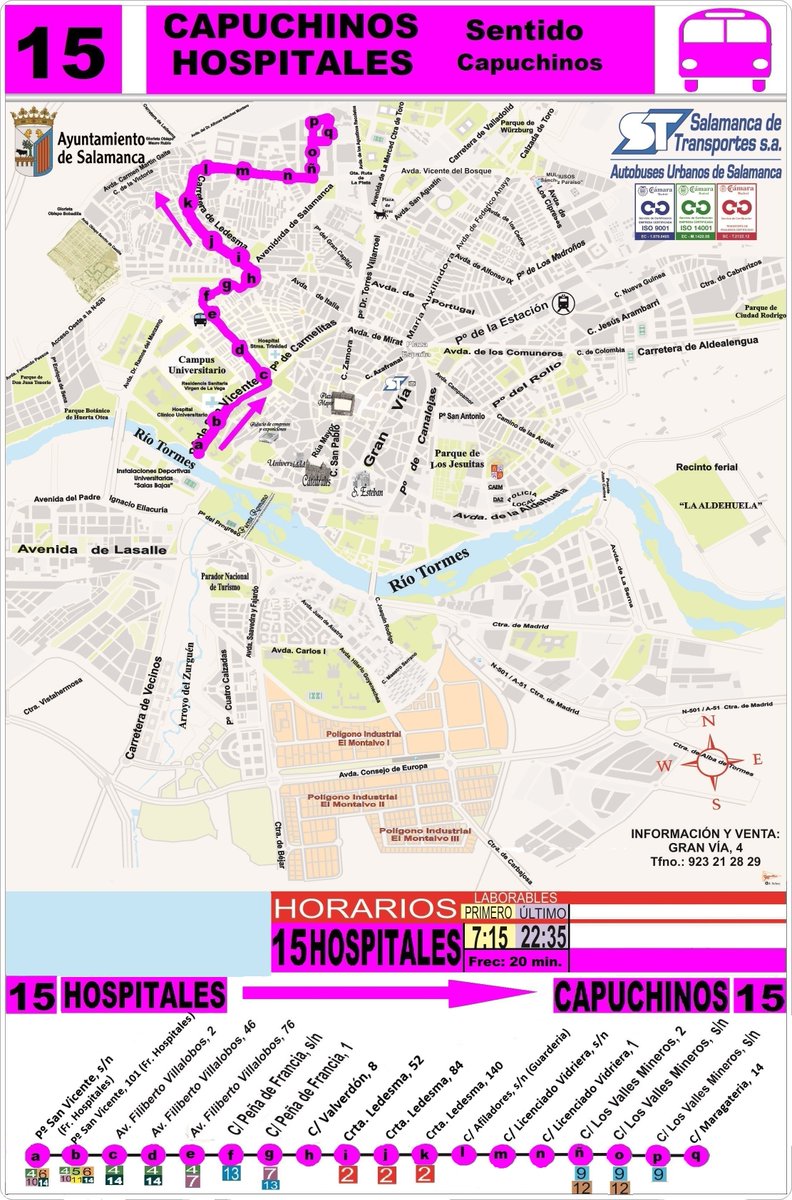 SaTraBus's tweet image. Línea 15: Capuchinos - Hospitales