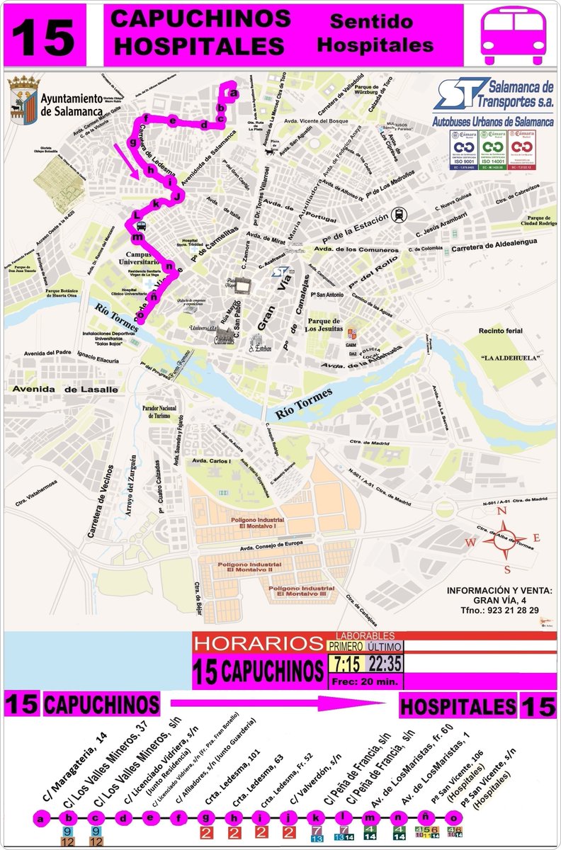 SaTraBus's tweet image. Línea 15: Capuchinos - Hospitales