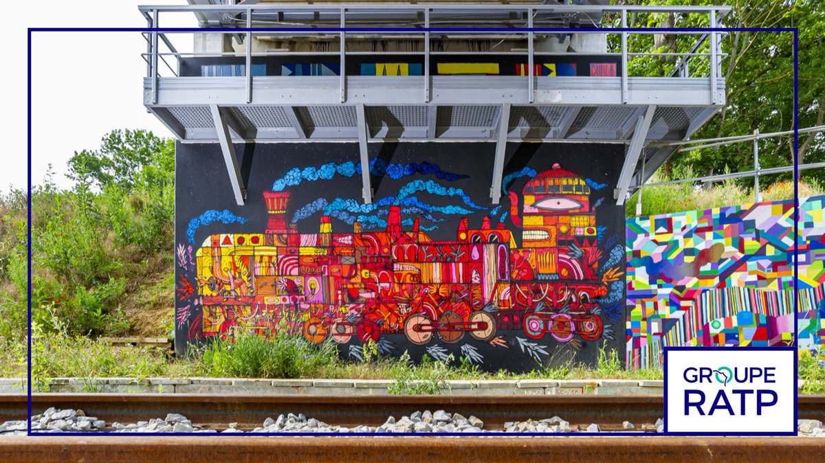 [Le saviez-vous] 🎨🚇 Lors de la création de ses nouvelles infrastructures, le #groupeRATP intègre des œuvres artistiques. Comme sur le #RERB, entre Bures-sur-Yvette et Orsay, où la fresque murale de #Popay et #Bault offre aux voyageurs une plongée dans l’univers du #streetart.