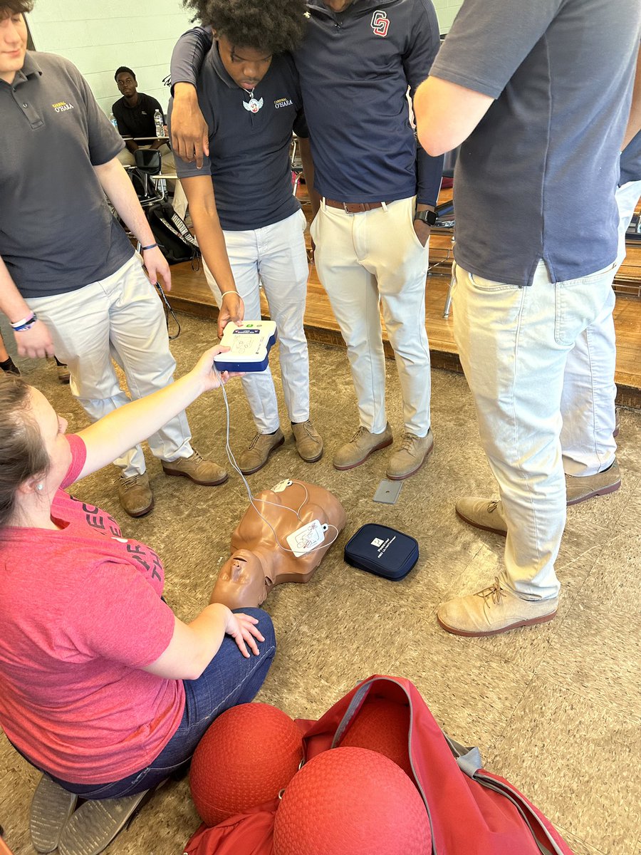 cardinalohara's tweet photo. On May 25th the local organization, Simon's Heart, paid a visit to Mr. Rodzewich's Sports Medicine classes as part of a campaign to raise awareness of sudden cardiac arrest. #SimonsHeart #GotAED #Lions4Life https://t.co/Yuqtd8GG1C