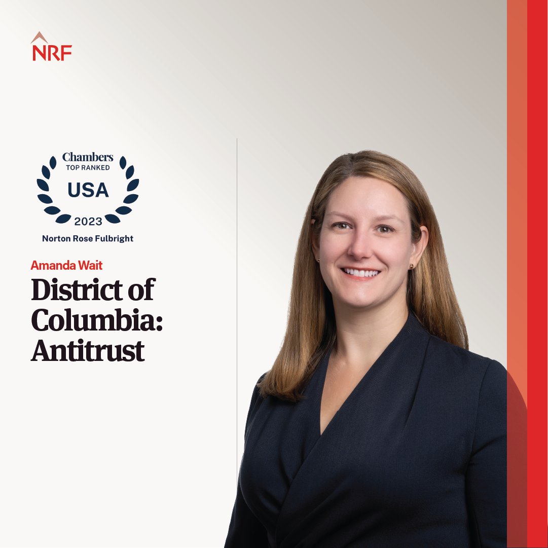 "She's very practical, very responsive and is thorough." Recommendations by clients and co-counsel are the highest honor a lawyer can receive. Thank you <a href="/ChambersGuides/">Chambers and Partners</a> for ranking me as a leading #antitrust lawyer in Washington, DC.