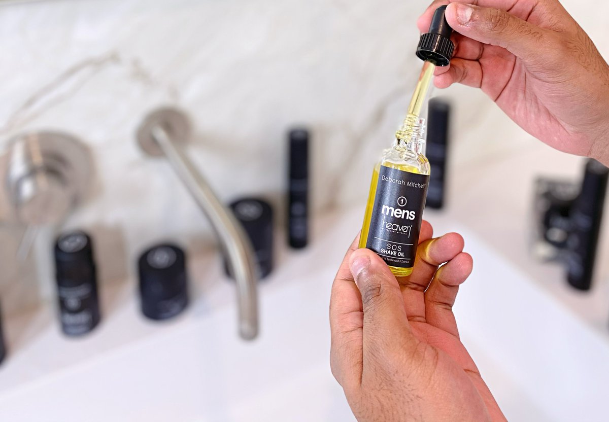 #GroomingTips Serums deliver a potent shot of ingredients directly into your skin. Add a few drops of SOS Shave Oil to your shaving cream or leave on overnight for added nourishment #heavenskincare shop.heavenskincare.com/sos-shave-oil.…