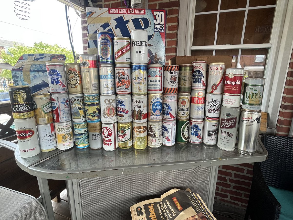 mrstar01's tweet photo. One Last Push! Does Anyone Know a bar, restaurant or person in Philly/Jersey area who collects old beer cans. Looking to donate my Grandfathers collection. Id love to see his little
collection still displayed SOMEWHERE if not recycling them…. Let me know https://t.co/y7LcDULxbN