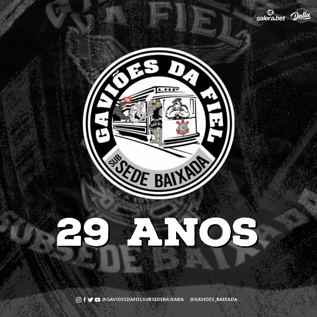 gavioes_baixada's tweet photo. 🏴🦅 VIVA OS GAVIÕES DA FIEL SUBSEDE BAIXADA 🦅🏴
São 29 anos de existência em prol do Sport Club Corinthians Paulista
Parabéns a todos que fizeram e fazem parte da construção dessa história
Vida longa aos Gaviões da Fiel Subsede Baixada
#gavioesdafielsubsedebaixada
#29anos https://t.co/90gfHxbJlS