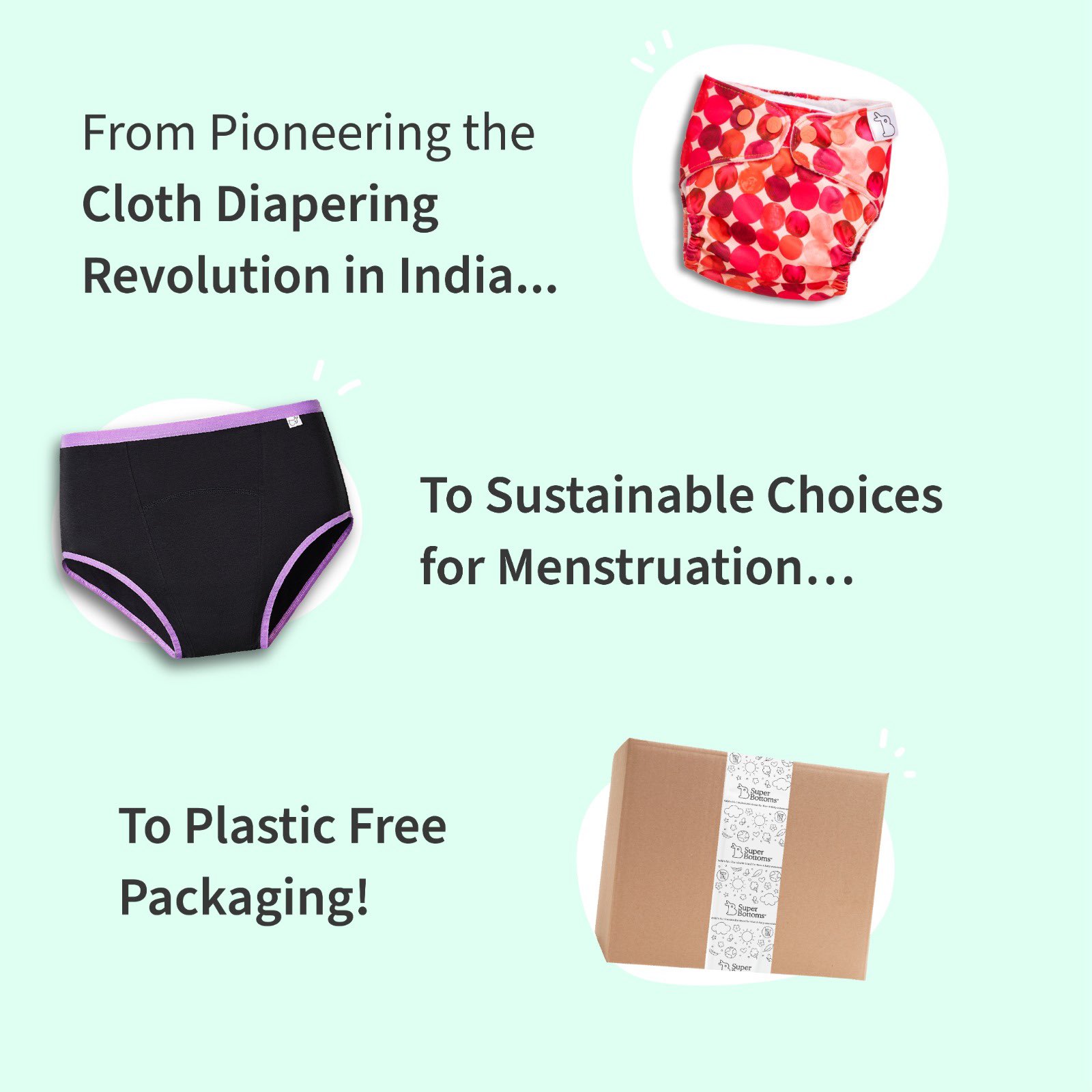 2 Period Underwear + 2 Cloth Pads + Free Pouch by SuperBottoms