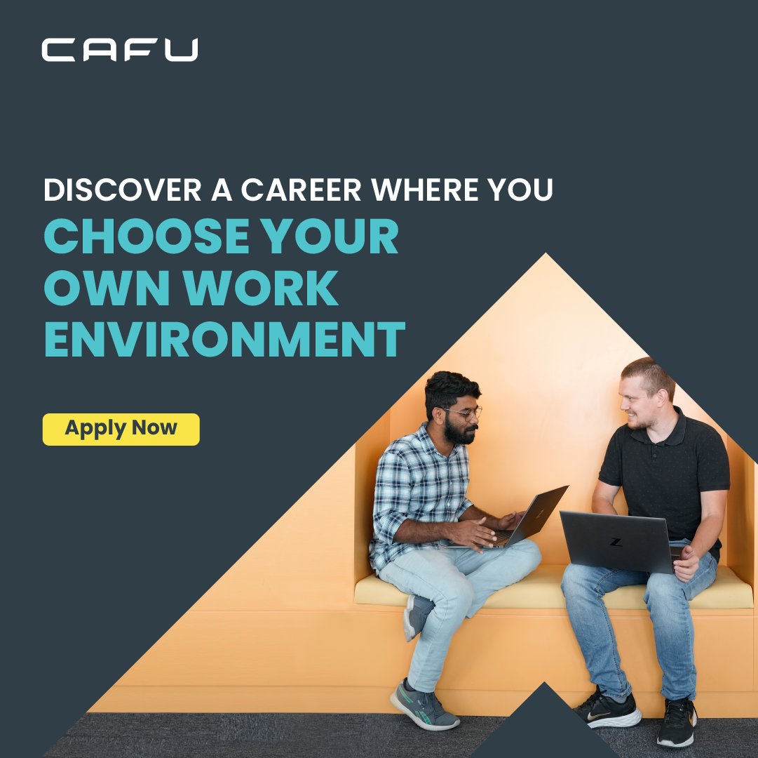 Join CAFU and unlock boundless horizons for personal growth. Our policies which endorse flexible hours and hybrid work structures cultivate a happier workplace.

Apply now and embrace the freedom to choose a work environment that suits you! cafu.com/careers/open-p…