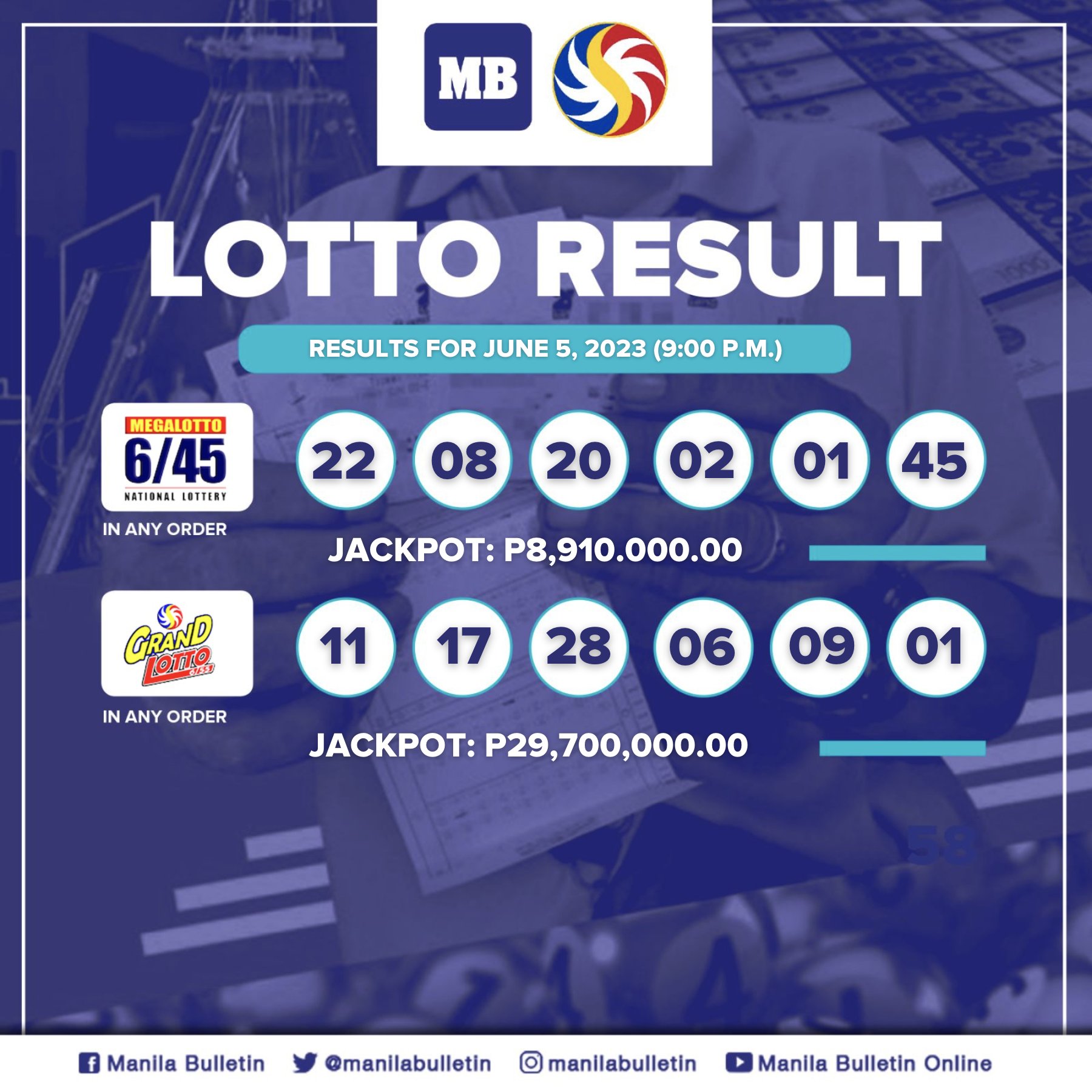 Lotto results june 5 discount