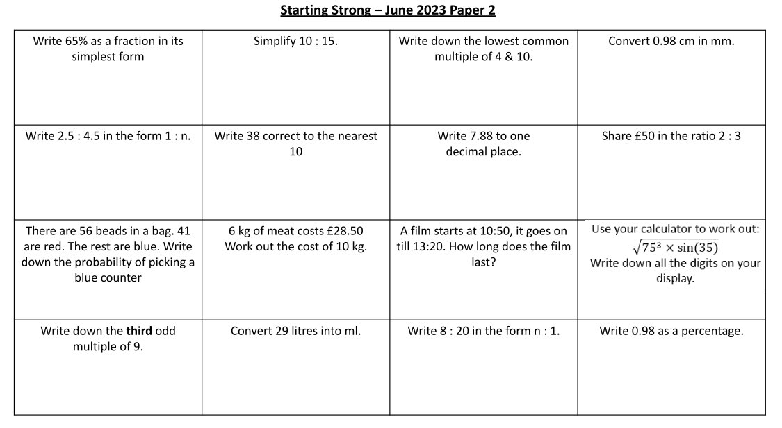 AMercerMaths's tweet image. I’ve created a “starting strong” for some of our foundation pupils ready for Wednesday morning to *hopefully* help them navigate/feel comfortable with the first few pages of the Edexcel paper. Free for all below if it helps 😊 #mathschat 

docs.google.com/presentation/d…