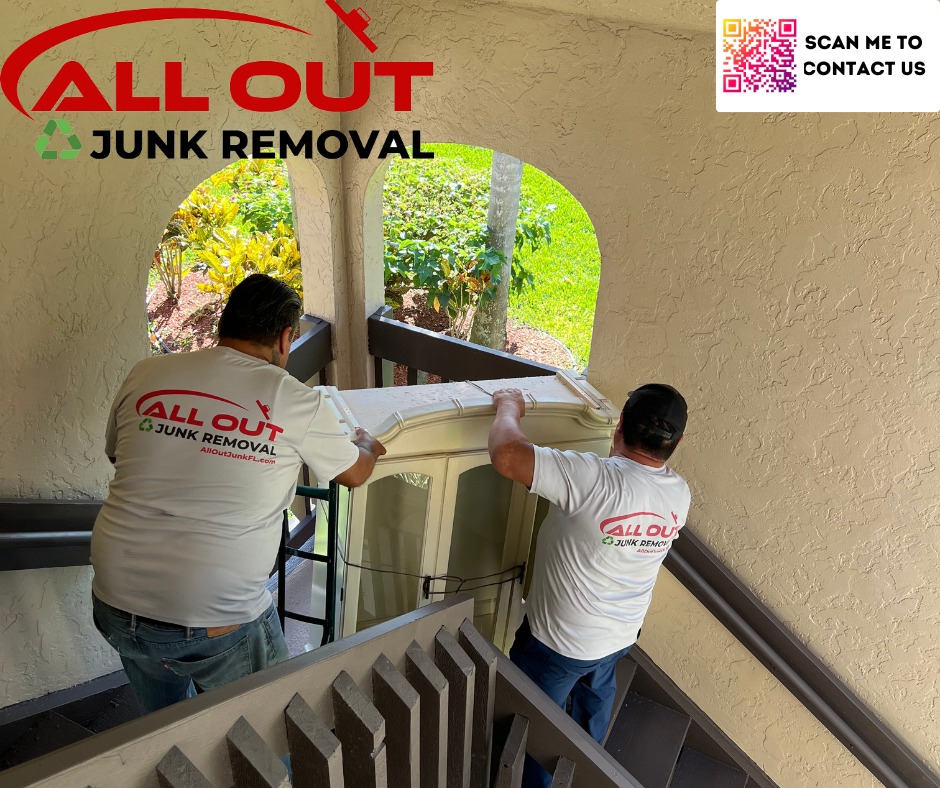If you live on a higher floor and need help removing furniture from your apartment, All Out Junk Removal can help! We are full service and will cater to your specific needs. Head over to our website and schedule your free estimate today! alloutjunkfl.com