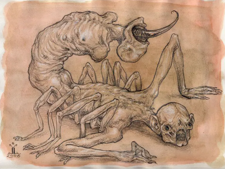 LE_Mythologie's tweet photo. I hope you are not easily grossed-out: witness the Scorpion-Man. He's a creature of Mespotamian origin and is most famously depicted in the Enûma Eliš. If you want to know more about him you have to research yourself for I am too scared. https://t.co/2P3OQg9AHw