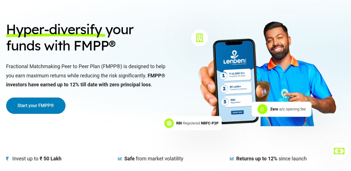 HARISH CHILKOTI (@harish_chil) on Twitter photo *Hyper-diversify your funds with FMPP, investors have earned up to 12% till date with Zero principal loss*
<a href="/LenDenClub/">LenDenClub</a> *Hyper-diversify your funds with FMPP, investors have earned up to 12% till date with Zero principal loss*
<a href="/LenDenClub/">LenDenClub</a>
