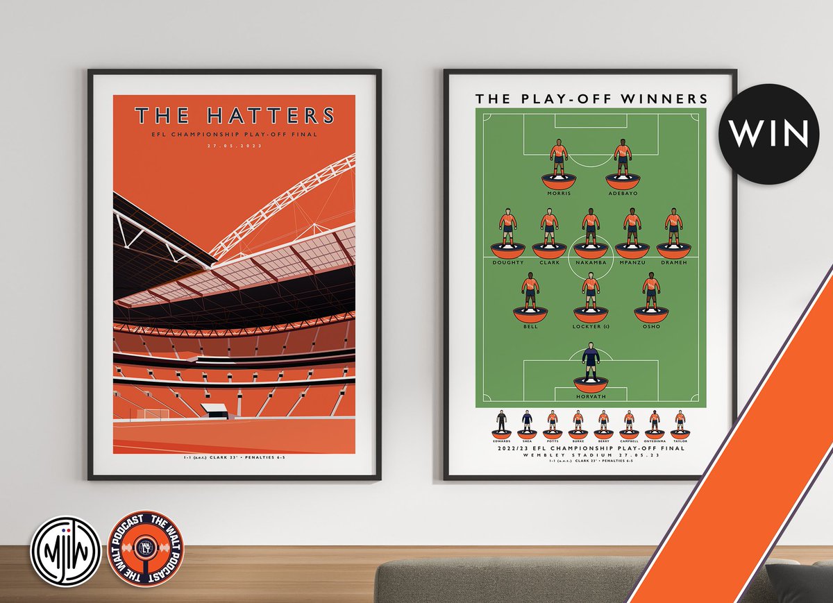 🎁 Play-Off Winners Giveaway 🎁

The winner will get both prints, in their choice of size (A3 or A4)

To Enter👇

🔄 Retweet
🤝 Follow @theWALTPodcast &amp; <a href="/matthewjiwood/">matthew j i wood design</a> 

#LTFC | #COYH