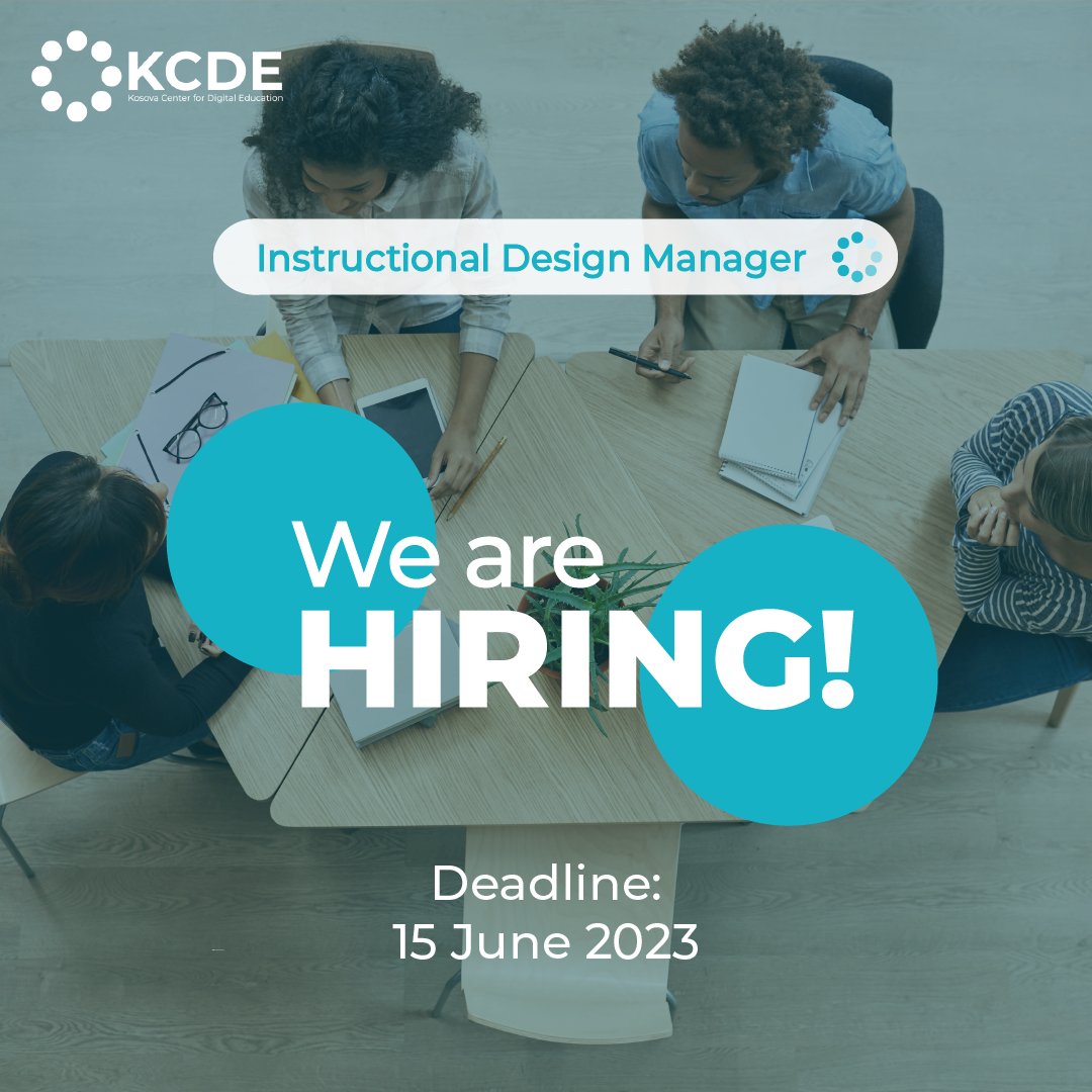 KCDE is hiring!
Title: Instructional Design Manager
Application deadline: 15 June 2023
Preferable starting date: 01 July, 2023
kcde-ks.org/instructional-…