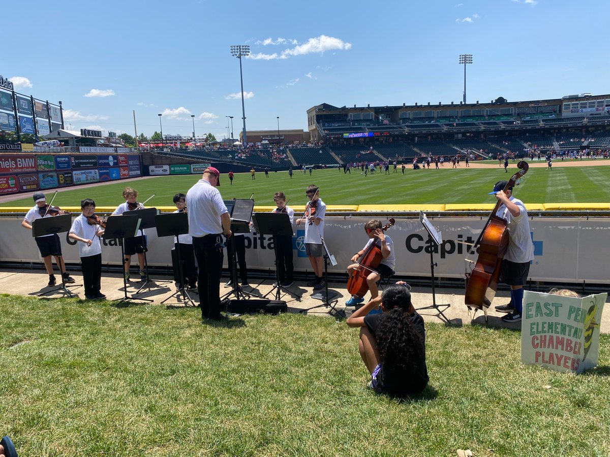 elemstrings's tweet photo. The EPSD Elementary Chamber Players had a great time playing pre-game @IronPigs yesterday!  Great weather, great music, great baseball and a IronPigs walkoff win!  #EastPennProud #MusicEducation https://t.co/EAX2McYoeT