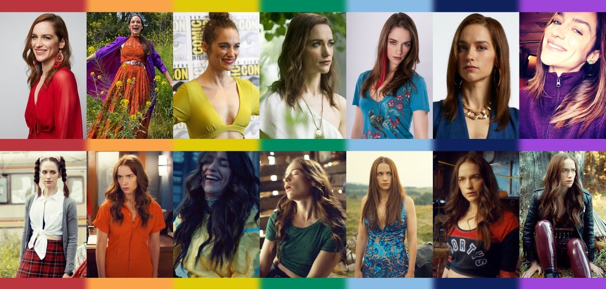 Happy first Monday of Pride with @MelanieScrofano / S4 Wynonna Earp in all the colors. :) #WynonnaEarp #HappyPride