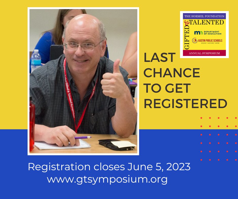 gtsymposium's tweet photo. Today, June 5, is the deadline to register for this year's Symposium!  Be sure to register prior to 11:59pm tonight.  We cannot wait to see everyone back in-person next week!!!  

Registration link in bio.

#GTSymposium #GTChat https://t.co/bdJH13oWGj