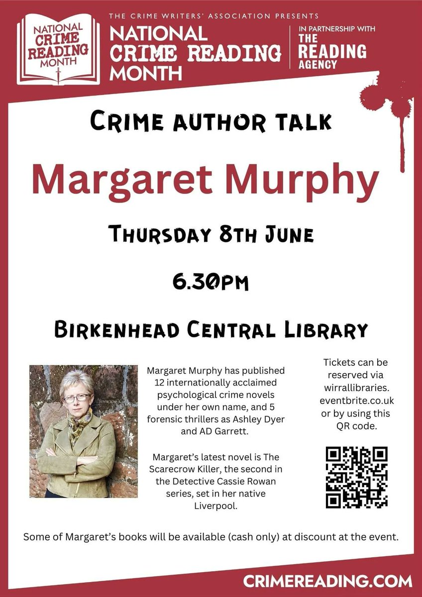 Lot of Murder Squad action today. <a href="/murphynovels/">Margaret Murphy</a> at Birkenhead Central Library

And <a href="/CathStaincliffe/">Cath Staincliffe</a> drama Close To Home on Radio 4!
bbc.co.uk/programmes/m00…