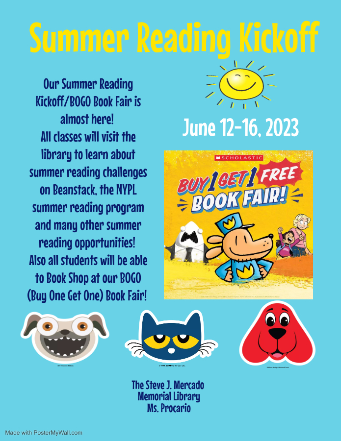 #SummerReadingKickoff #BOGOBookFair #Scholastic #SummerReading #PS36X #NYPL #CastleHillLibrary #SummerReadingChallenges #Beanstack #IndependentReading #ReadReadRead #LibrariesChangeLives #ALibrarianInEverySchool