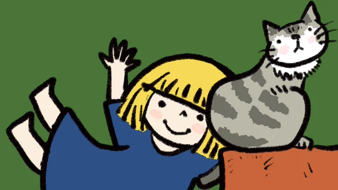 君がいつも元気をくれる                #絵 #イラスト #猫 #ネコ 